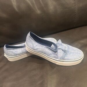 Vans Blue Bow Knot Slip-On Shoes NEW Sz 3.5/5